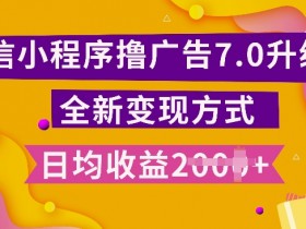 小程序挂JI最新7.0玩法，全新升级玩法，日均多张，小白可做【揭秘】-天天学吧