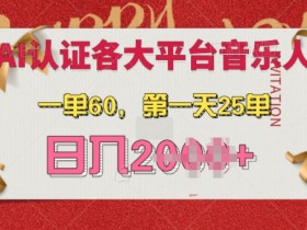 AI音乐申请各大平台音乐人，最详细的教材，一单60.第一天25单，日入多张【揭秘】-天天学吧