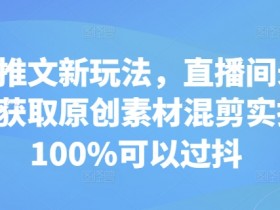 小说推文新玩法，直播间录屏无限获取原创素材混剪实操，100%可以过抖-天天学吧