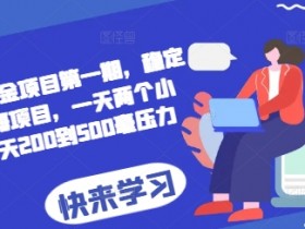 2024AI撸金项目第一期，稳定长久蓝海项目，一天两个小时，一天200到500毫压力-天天学吧