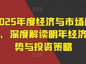 2025年度经济与市场展望，深度解读明年经济趋势与投资策略-天天学吧