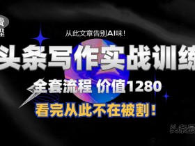 11月最新头条1280付费课程，手把手教你日入300+  教你写一篇没有“AI味的文章”，附赠独家指令【揭秘】-天天学吧