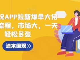 蛋花小说APP拉新爆单大佬实操全流程，市场大，一天轻松多张-天天学吧