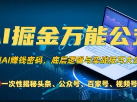 AI掘金万能公式!一个技术玩转头条、公众号流量主、视频号分成计划、支付宝分成计划，不要再被割韭菜【揭秘】-天天学吧