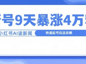 一分钟读新闻联播，9天爆涨4万粉，快速起号玩法攻略-天天学吧