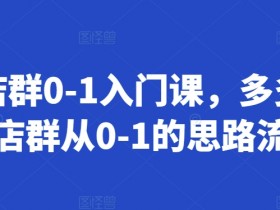 多多店群0-1入门课，多多自然流店群从0-1的思路流程-天天学吧