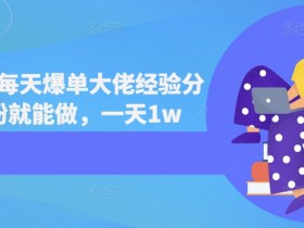 短剧连续每天爆单大佬经验分享，0粉就能做，一天1w-天天学吧