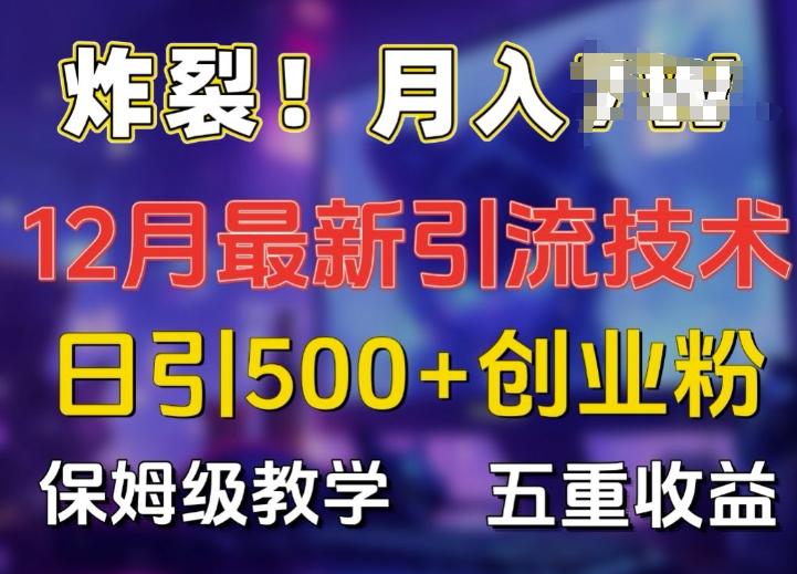 图片[1]-炸裂!揭秘12月最新日引流500+精准创业粉，多重收益保姆级教学-天天学吧