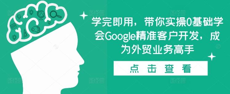 图片[1]-学完即用，带你实操0基础学会Google精准客户开发，成为外贸业务高手-天天学吧