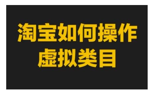 图片[1]-淘宝如何操作虚拟类目，淘宝虚拟类目玩法实操教程-天天学吧