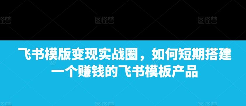 图片[1]-飞书模版变现实战圈，如何短期搭建一个赚钱的飞书模板产品-天天学吧