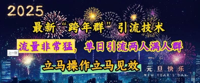 图片[1]-最新“跨年群”引流，流量非常猛，单日引流两人满人群，立马操作立马见效【揭秘】-天天学吧