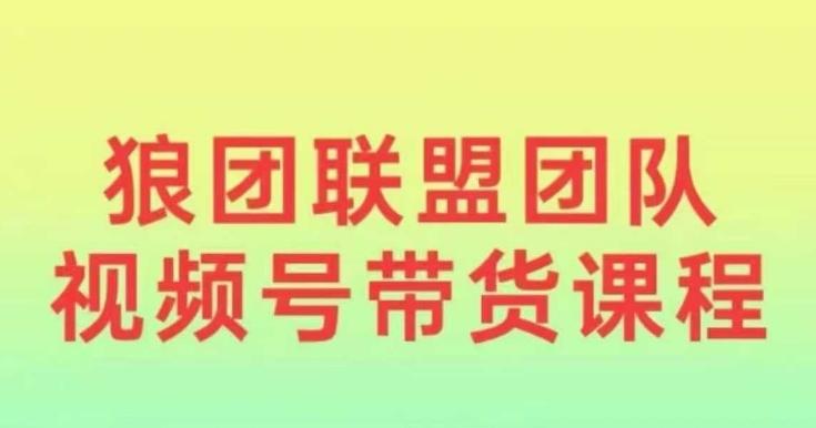 图片[1]-狼团联盟2024视频号带货，0基础小白快速入局视频号-天天学吧