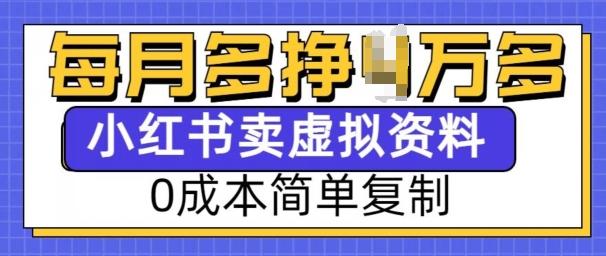 图片[1]-小红书虚拟资料项目，0成本简单复制，每个月多挣1W【揭秘】-天天学吧