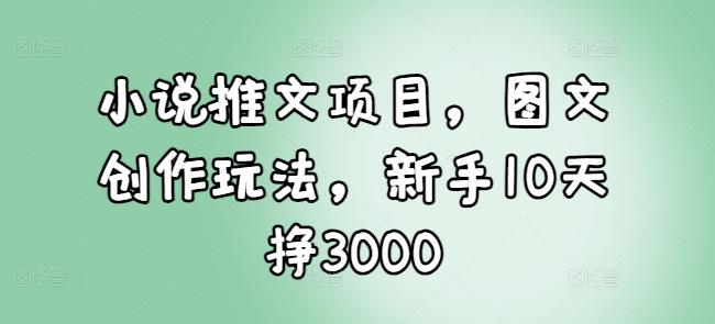 图片[1]-小说推文项目，图文创作玩法，新手10天挣3000-天天学吧