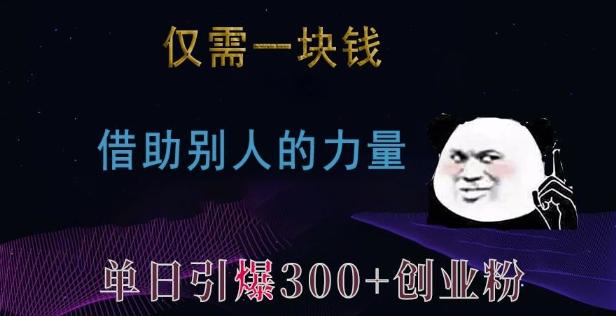 图片[1]-仅需一块钱，借助别人的力量，单日引爆300+创业粉、兼职粉【揭秘】-天天学吧