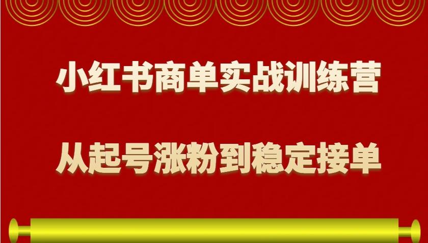 小红书商单实战训练营，从0到1教你如何变现，从起号涨粉到稳定接单，适合新手-天天学吧