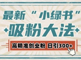 最新自动化“吸粉术”，小绿书激活私域流量，每日轻松吸引300+高质精准粉!-天天学吧