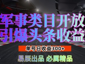 军事类目开放引爆头条收益，单号日入3张，新手也能轻松实现收益暴涨【揭秘】-天天学吧