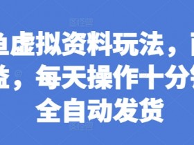 闲鱼虚拟资料玩法，两份收益，每天操作十分钟，全自动发货【揭秘】-天天学吧