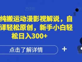 国外纯搬运动漫影视解说，自动翻译轻松原创，新手小白轻松日入300+【揭秘】-天天学吧