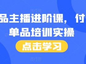 单品主播进阶课，付费单品培训实操，46节完整+话术本-天天学吧