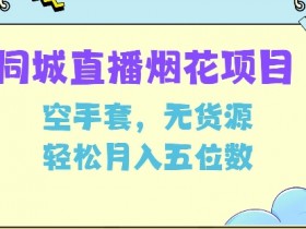 同城烟花项目，空手套，无货源，轻松月入5位数【揭秘】-天天学吧