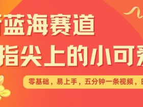 最新蓝海赛道，指尖上的小可爱，几分钟一条治愈系视频，日入几张，矩阵操作收益翻倍-天天学吧