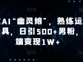 爆火AI“幽灵娘”，熟练运用AI工具，日引500+男粉，后端变现1W+【揭秘】-天天学吧