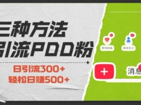 三种方式引流拼多多助力粉，小白当天开单，最快变现，最低成本，最高回报，适合0基础，当日轻松收益500+-天天学吧