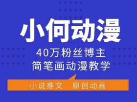 小何动漫简笔画动漫教学，40万粉丝博主课程，可做伙伴计划、分成计划、接广告等-天天学吧