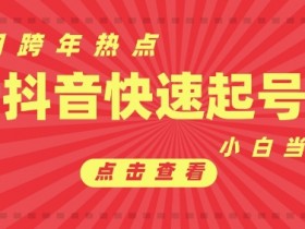 抖音利用跨年热点当天起号，新号第一条作品直接破万，小白当天见效果转化变现-天天学吧