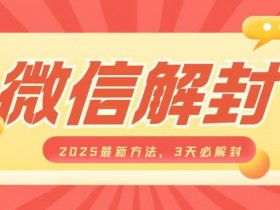 微信解封2025最新方法，3天必解封，自用售卖均可，一单就是大几百-天天学吧