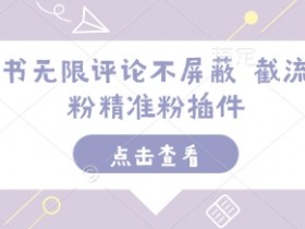 小红书无限评论不屏蔽 截流创业粉精准粉插件-天天学吧