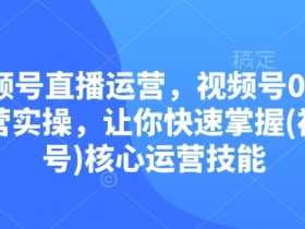 视频号直播运营，视频号0到1运营实操，让你快速掌握(视频号)核心运营技能-天天学吧