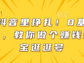 别在抖音里挣扎！0基础做副业，教你做个赚钱的淘宝逛逛号-天天学吧