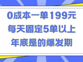 人人都需要的东西0成本一单199元每天固定5单以上年底是的爆发期【揭秘】-天天学吧