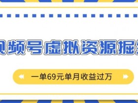 外面收费2980的项目，视频号虚拟资源掘金，一单69元单月收益过W【揭秘】-天天学吧