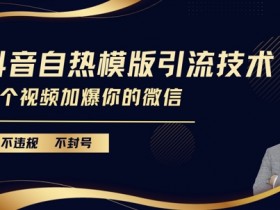 抖音最新自热模版引流技术，不违规不封号，一个视频加爆你的微信【揭秘】-天天学吧