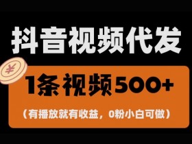 最新零撸项目，一键托管账号，有播放就有收益，日入1千+，有抖音号就能躺Z-天天学吧